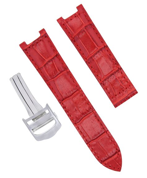 cartier watch red strap|cartier deployment watch strap.